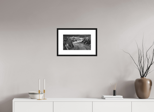 16 x 9″, Photo Print on Ilford Baryta Paper - Framed Denali and Ruth Glacier