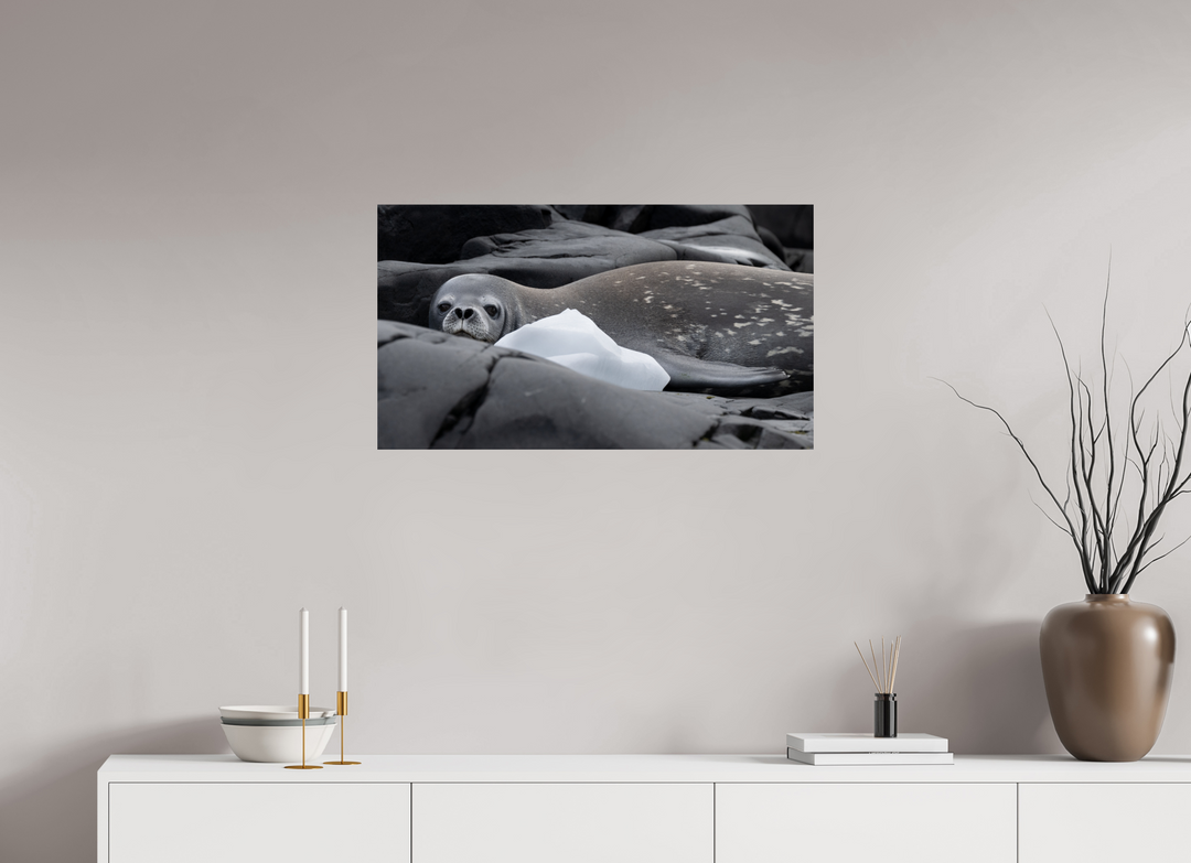 32 x 18″, Hahnemuhle Photo Silk Barta X Weddell Seal and Ice